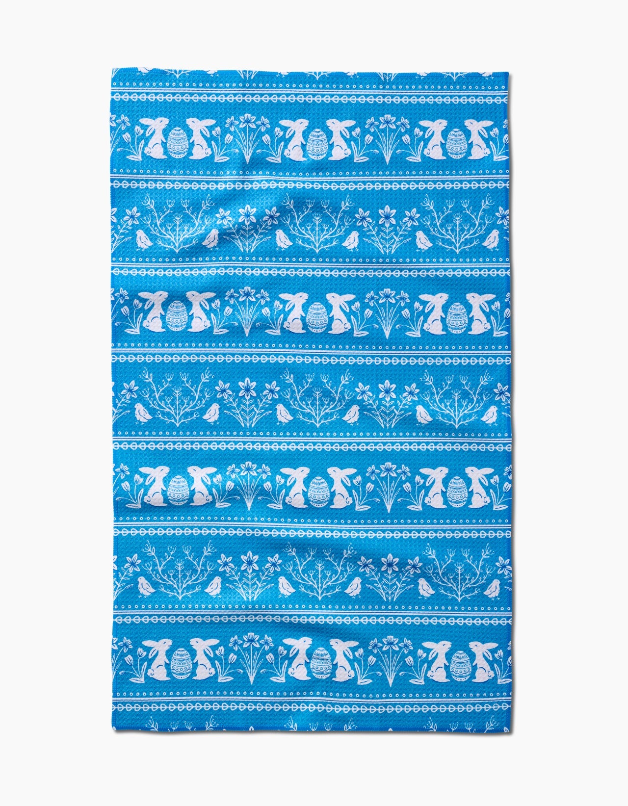 Geometry Delft Blue Easter Stripe Tea Towel