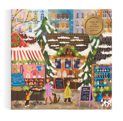 Joy Laforme Merry Market 1000 Piece Foil Puzzle in a Square Box