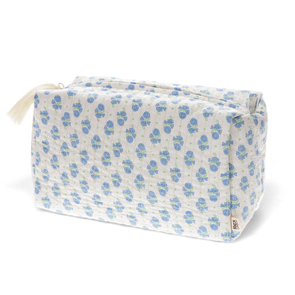 Quilted wash bag - Cornflower