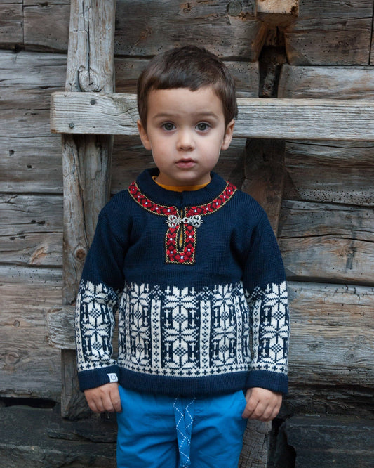 Ulriken Children's Sweater: Navy