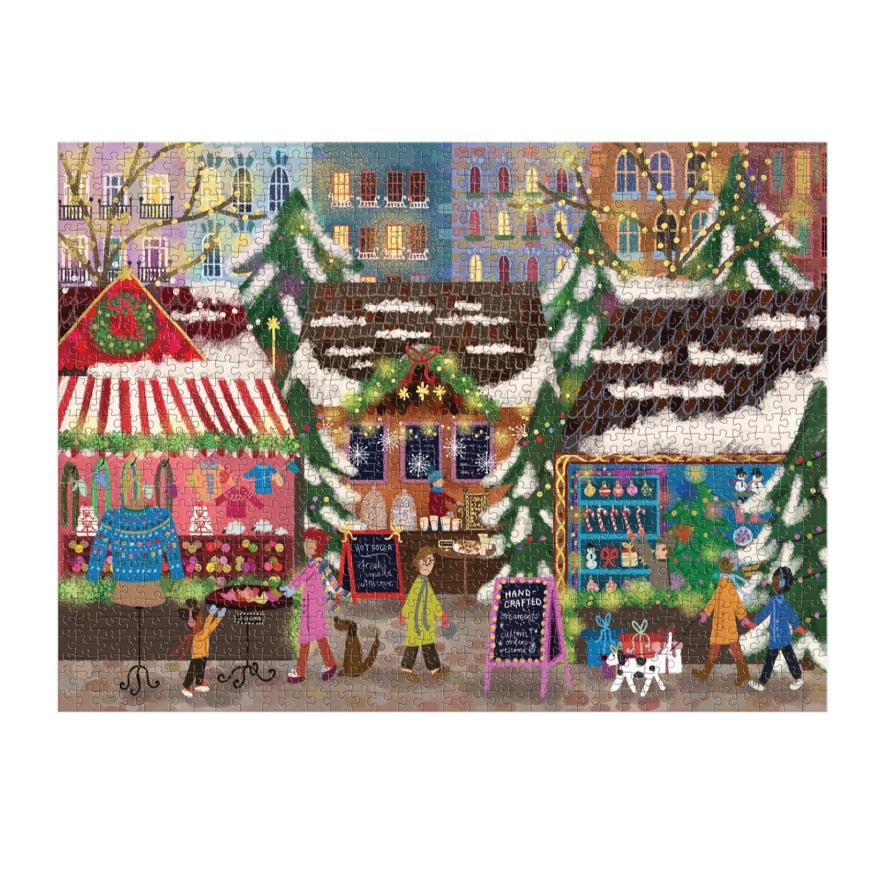 Joy Laforme Merry Market 1000 Piece Foil Puzzle in a Square Box