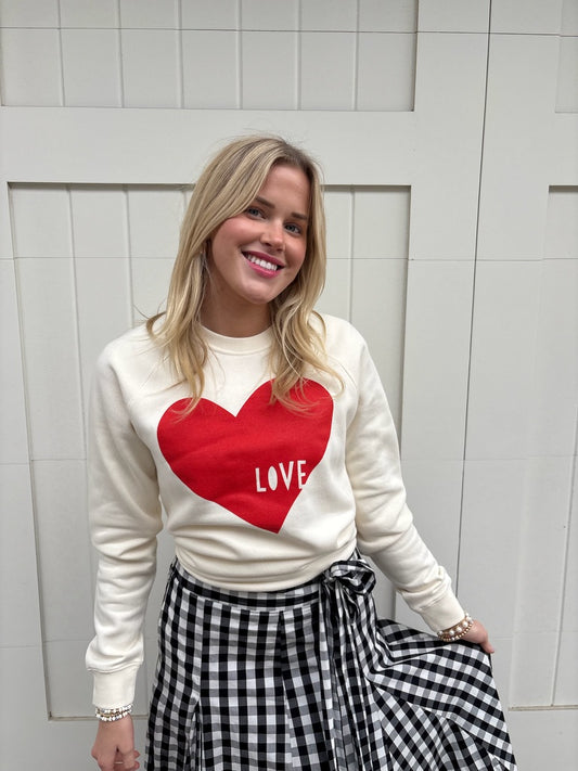 Love Heart Ecru Sweatshirt