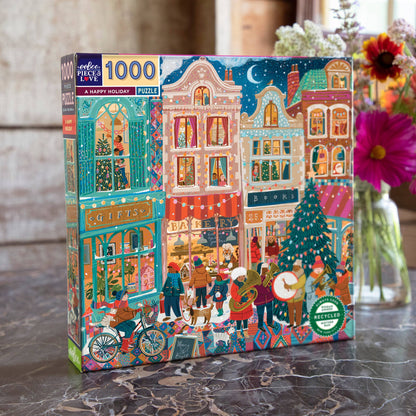 A Happy Holiday 1000 Piece Square Jigsaw Puzzle