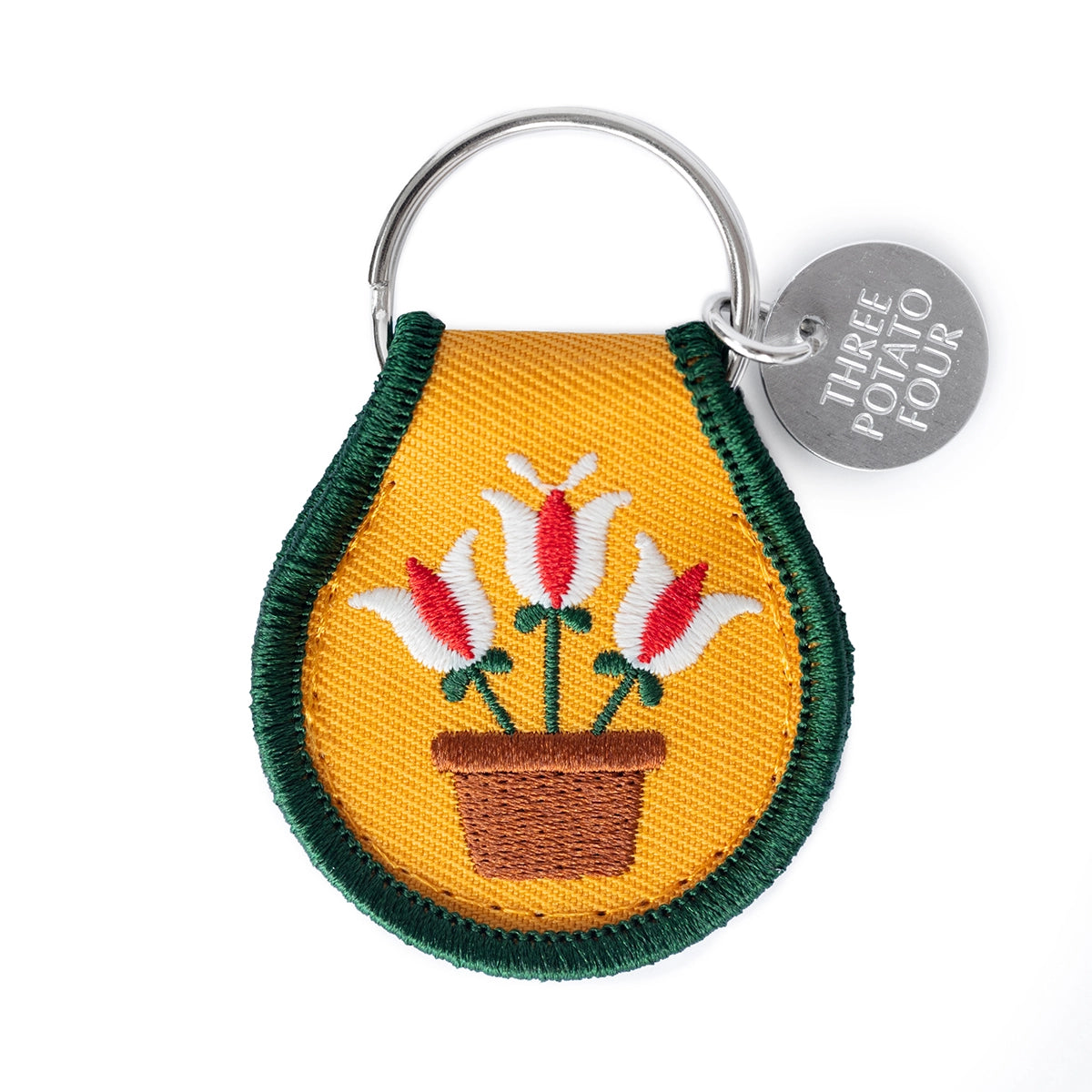 Potted Tulips Patch Keychain