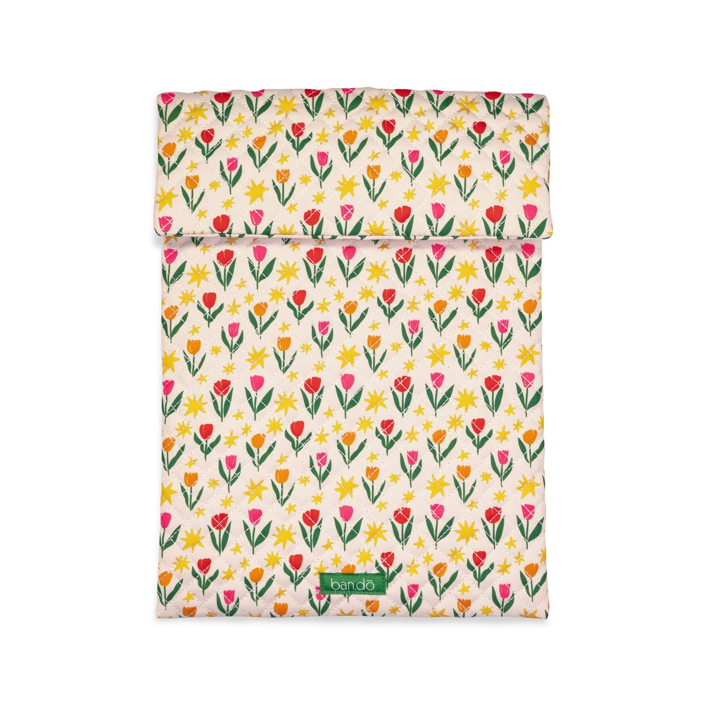 Go-Go Laptop Sleeve, Tulips on Ivory