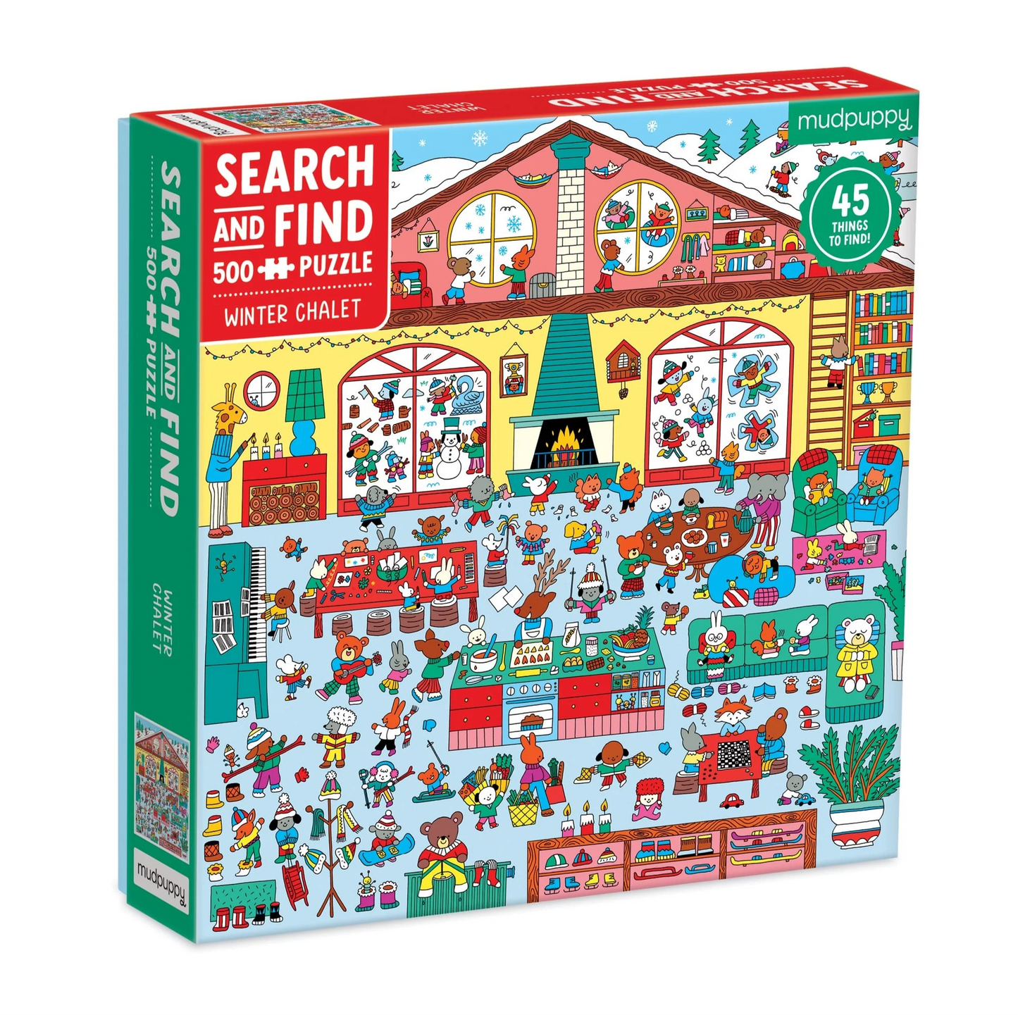 Mudpuppy Winter Chalet 500 PC Search & Find Puzzle