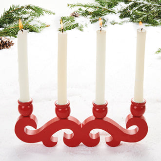 Red Scandinavian Advent Candle Holder