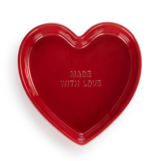 Red "Made With Love" Heart Baking Dish