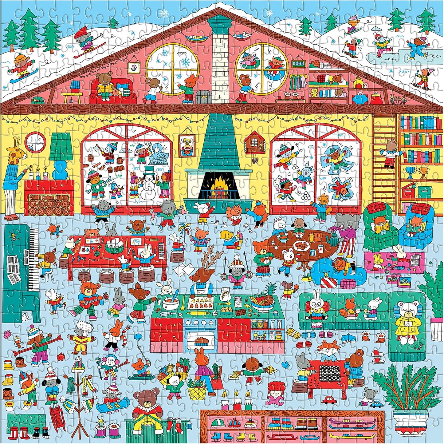 Mudpuppy Winter Chalet 500 PC Search & Find Puzzle