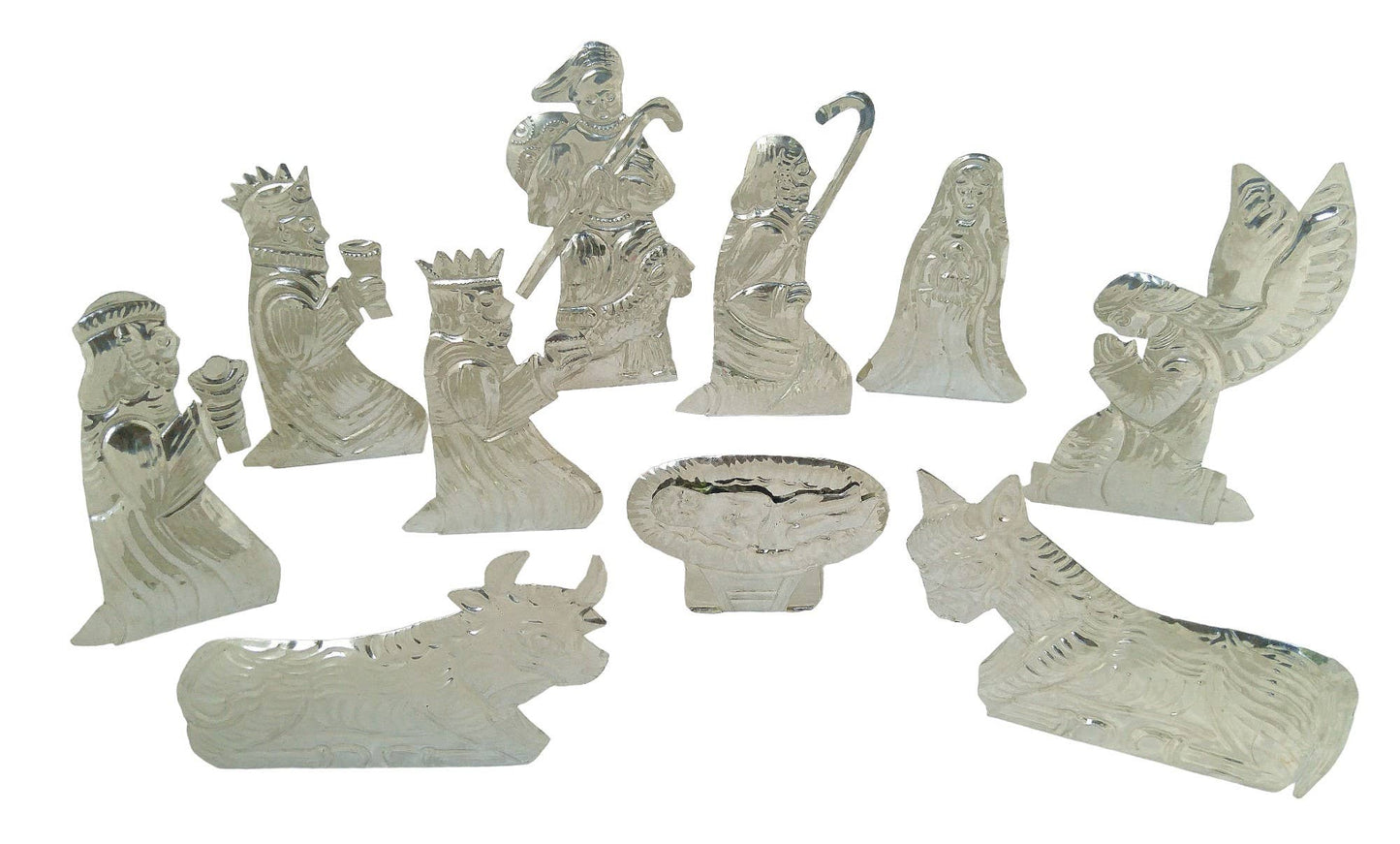 10 Piece Tin Nativity Set