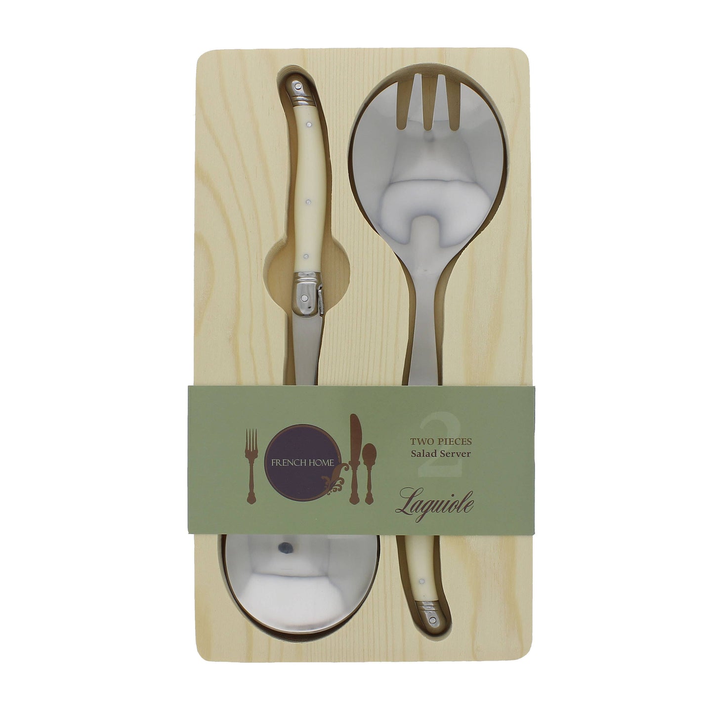 Laguiole Connoisseur Faux Ivory Salad Servers Set