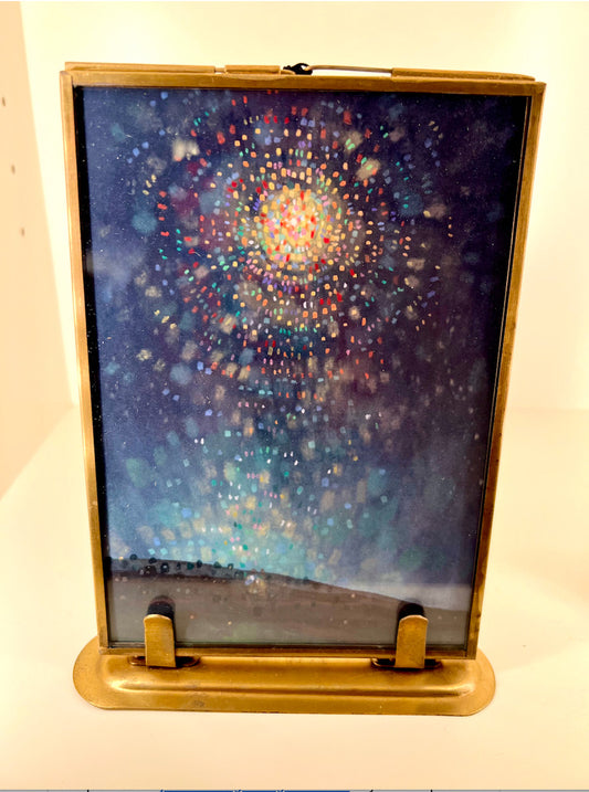 Star of Bethlehem Print by Sarah Richards Samuelson  in Brass Frame w/ Stand