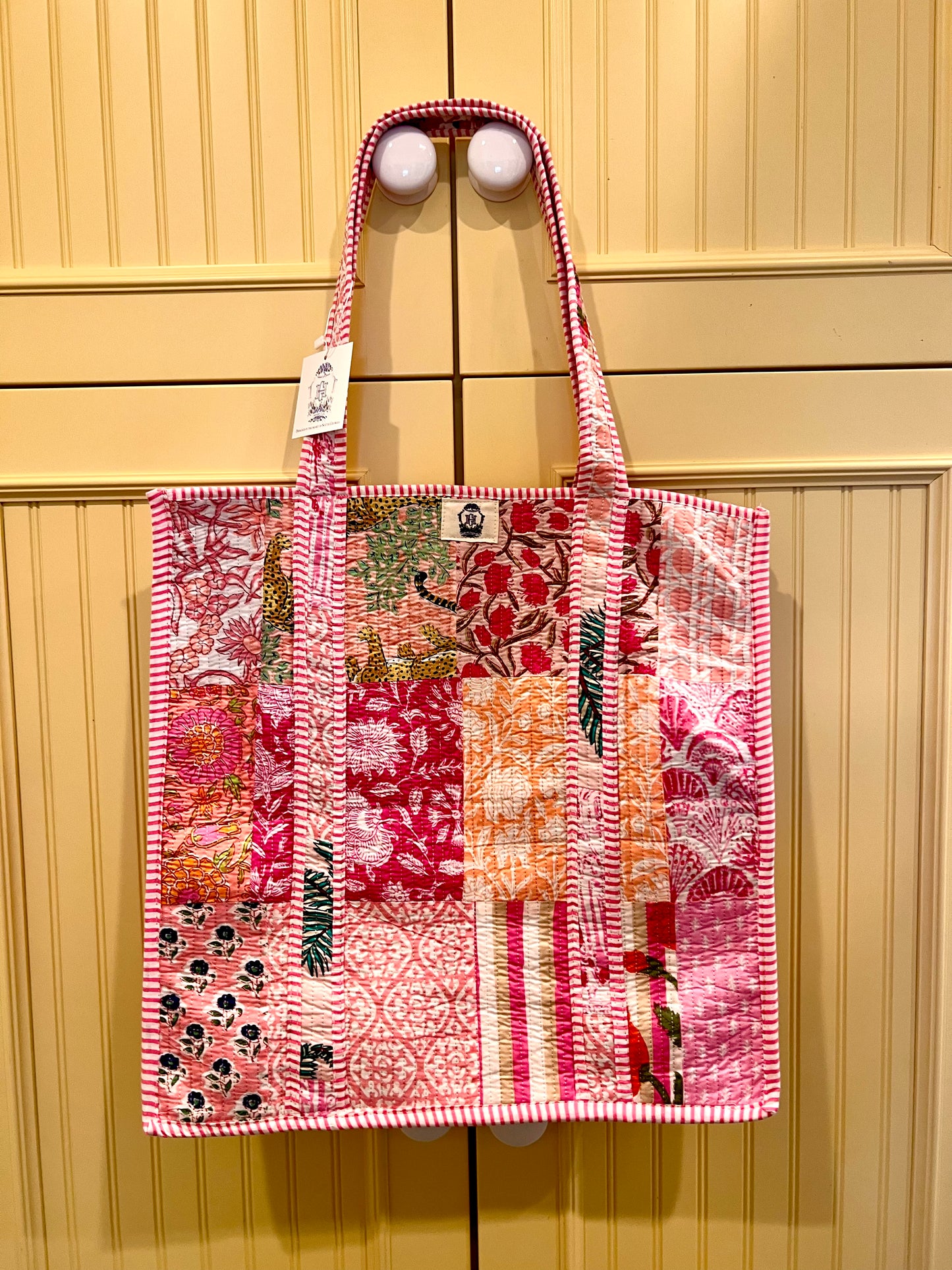 Pink City | Large Quilted Tote Bag 