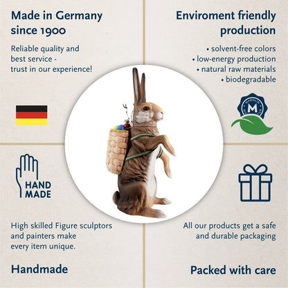 Large upright Easter hare with lift-off head (Brown)