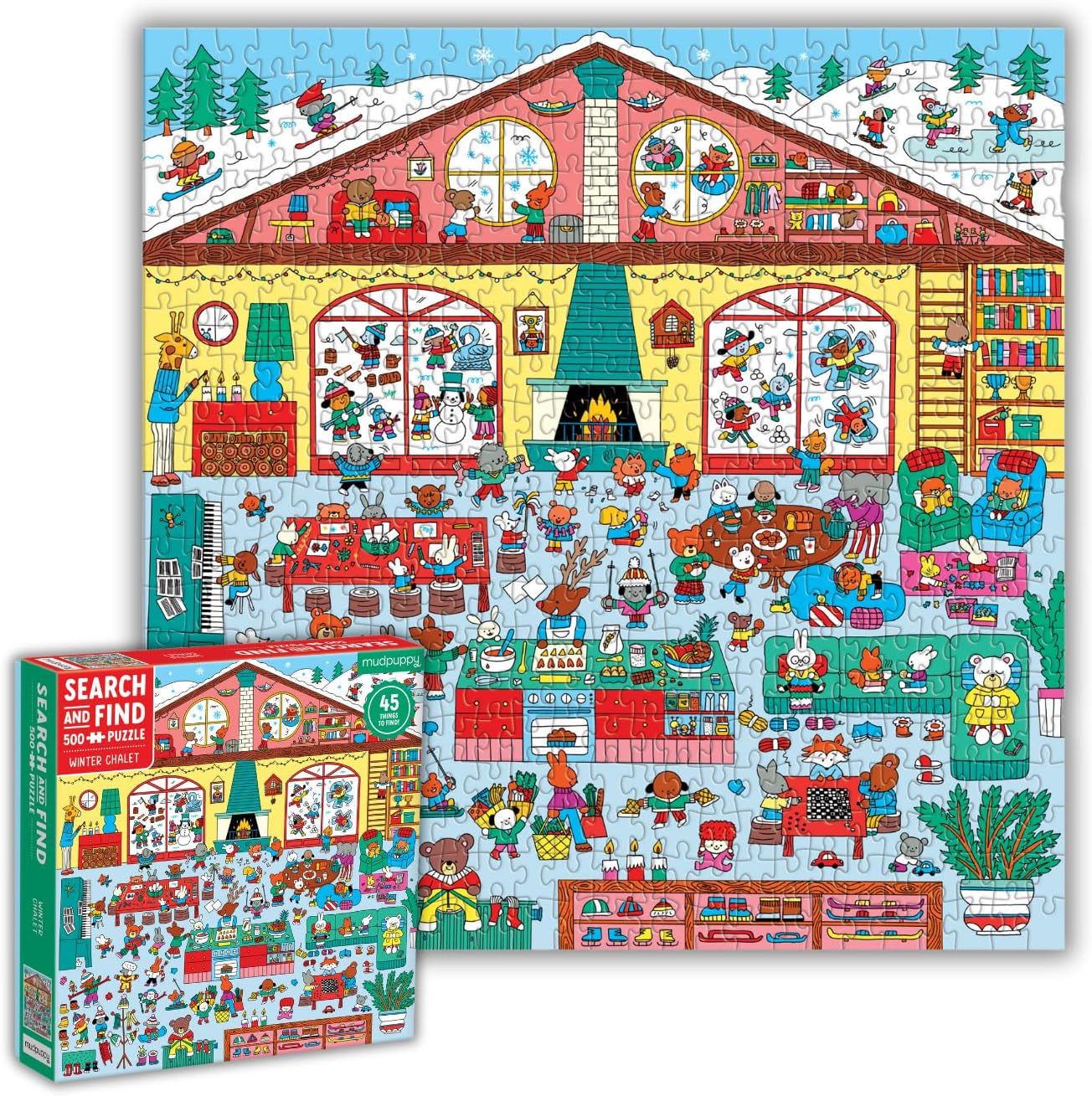 Mudpuppy Winter Chalet 500 PC Search & Find Puzzle