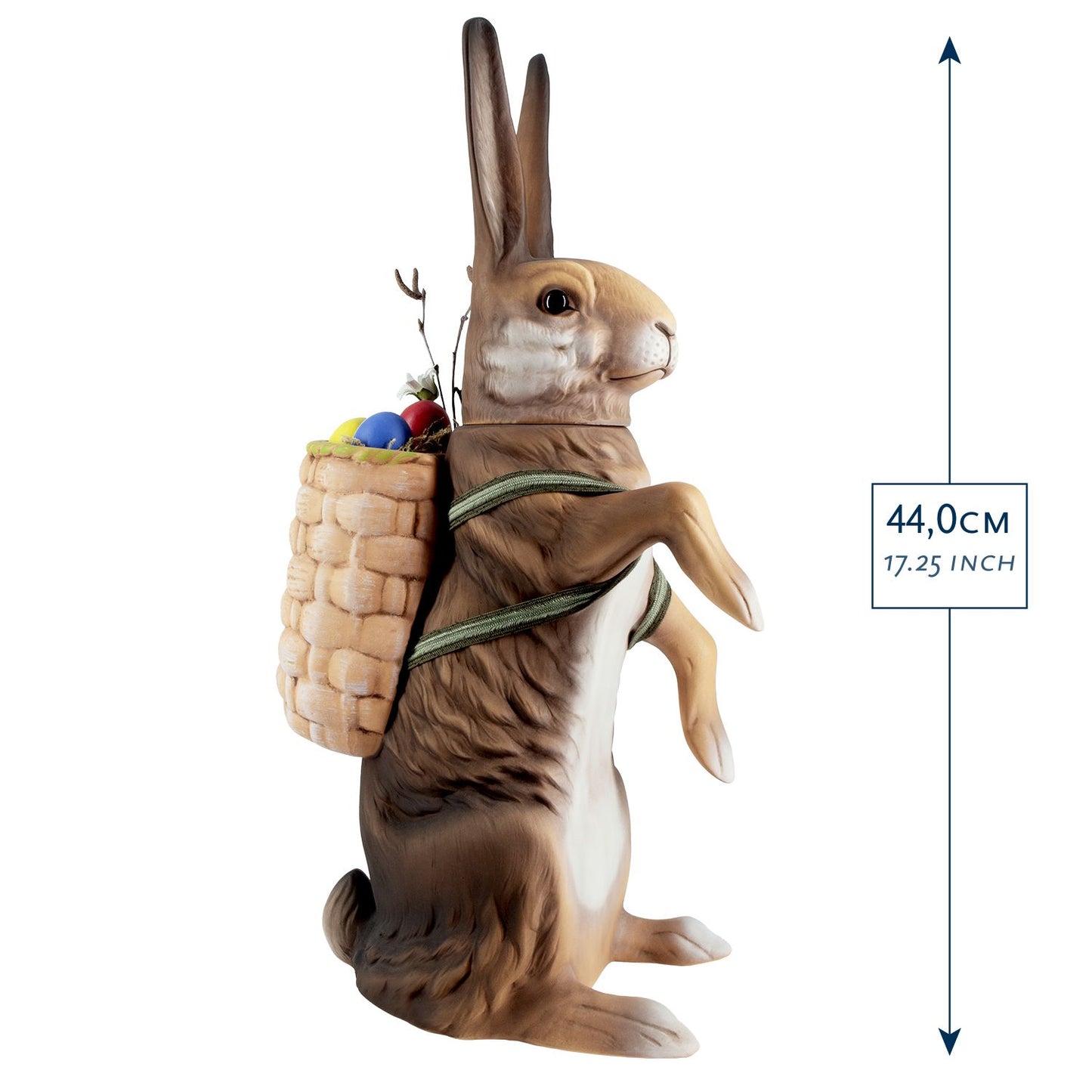 Large upright Easter hare with lift-off head (Brown)