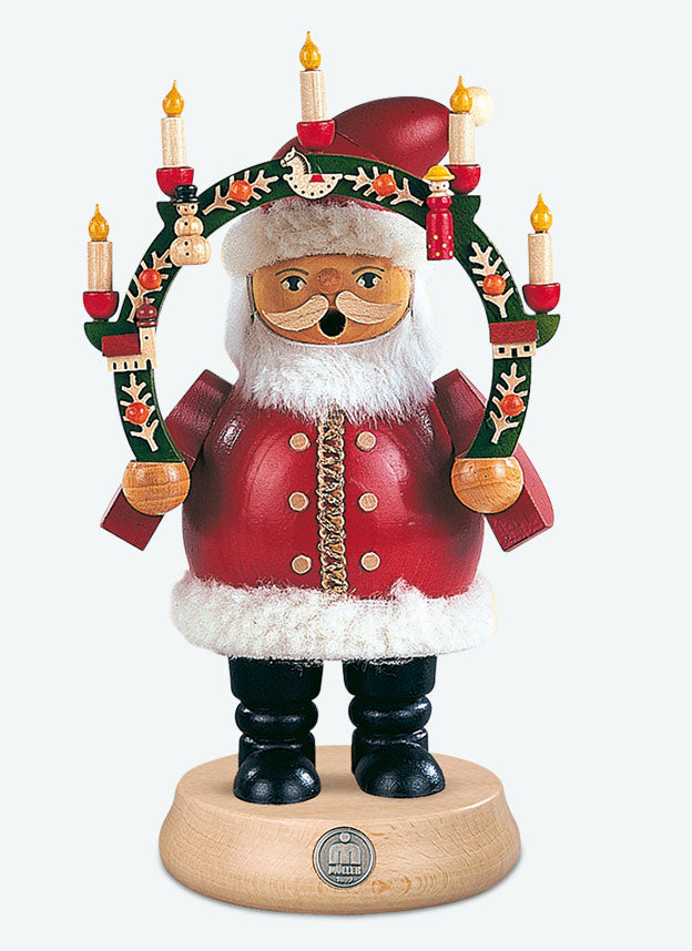 Müller German incense smoker Santa Claus under candlearch