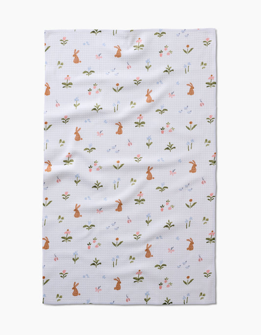 Geometry Bunny Blossoms Luxe Hand Tea Towel