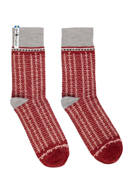 EKSHÄRAD RÖD, MERINOWOOL SOCK