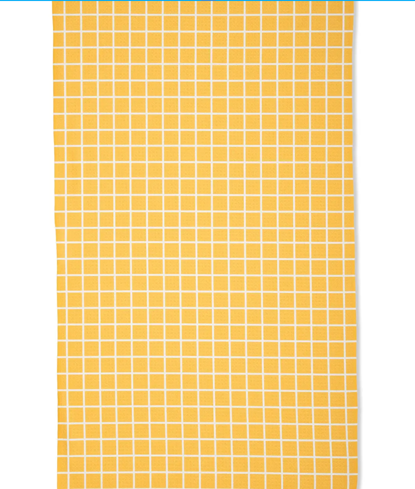 Geometry Summer Grid Orange Tea Towel