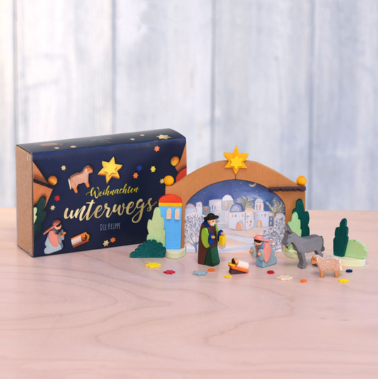 German Miniature-Sized Nativity Scene 'Christmas On the Road'