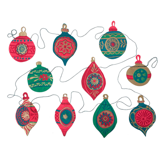 Hand Printed Bauble Garland