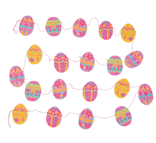 Hand Printed Small Easter Egg Garland