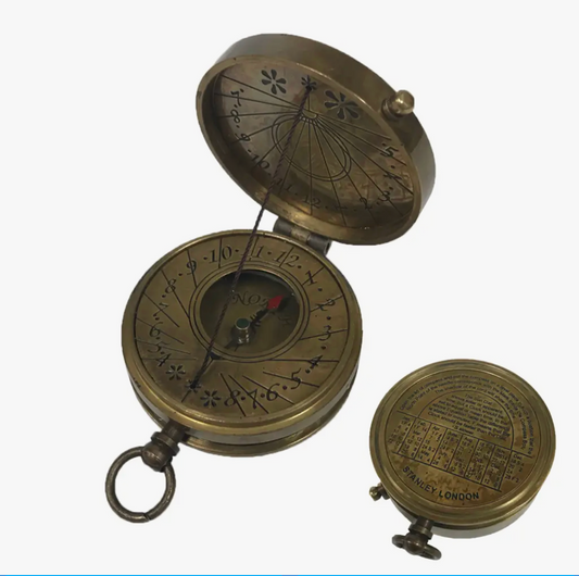 Madison Bay Co. 1-3/4" Antiqued Solid Brass Sundial Compass