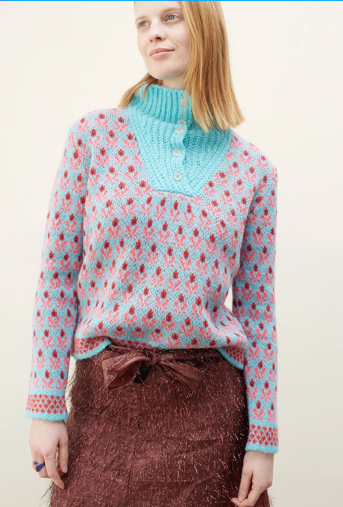 Dr. Bloom Blue Voltereta Sweater