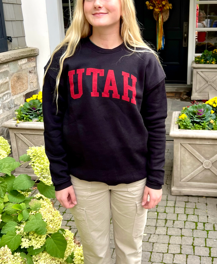 UTAH Graphic Sweatshirt (Black w/Red Print)