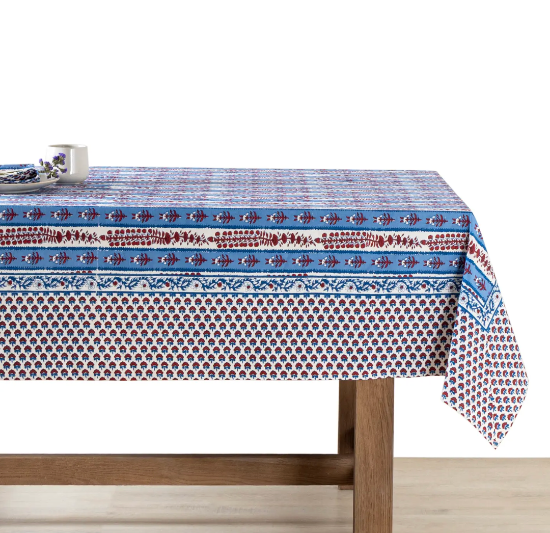 Provence Avignon Red & Blue Tablecloth