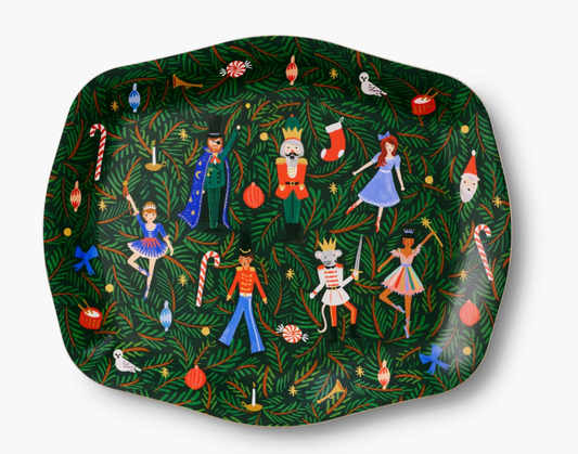 Rifle Paper Co Evergreen Nutcracker Serving Tray