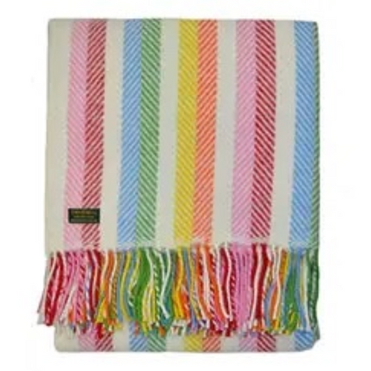 Tweedmill Lambswool Throw - Wales UK, (Rainbow)