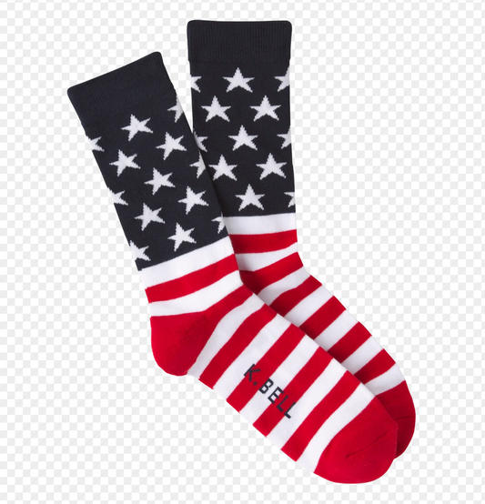 K.Bell Men's American Made Flag Crew Socks