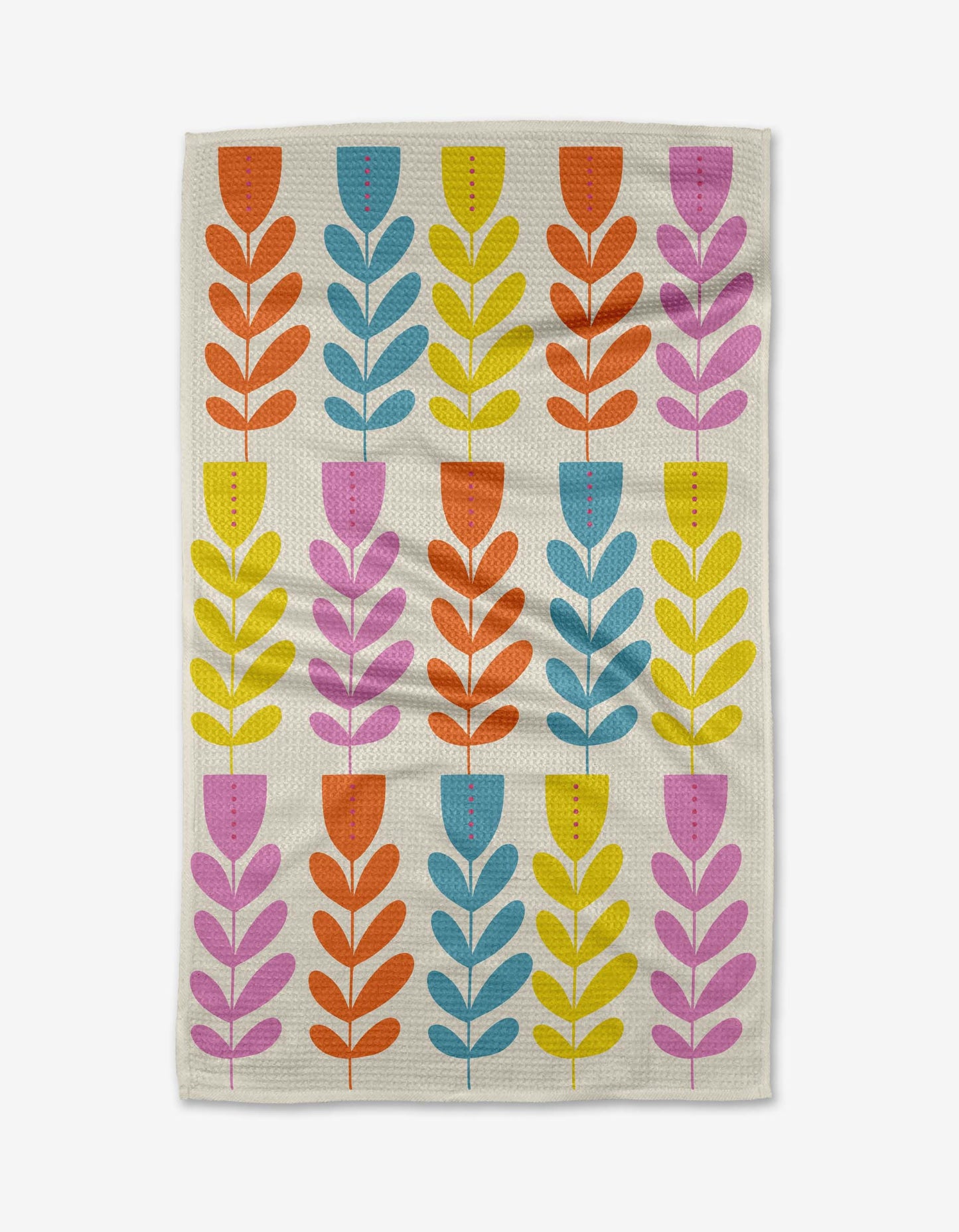 Folk Art Tulips Tea Towel