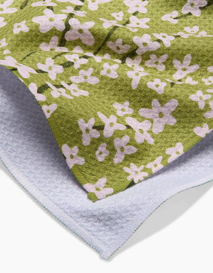 Spring Green Forsythia Tea Towel