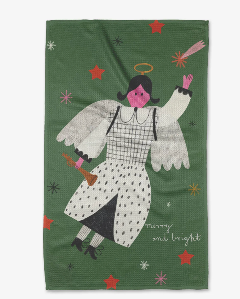 Geometry Angel Greeting Tea Towel