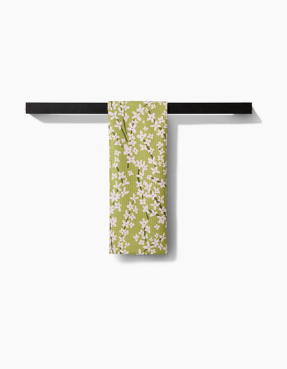 Spring Green Forsythia Tea Towel