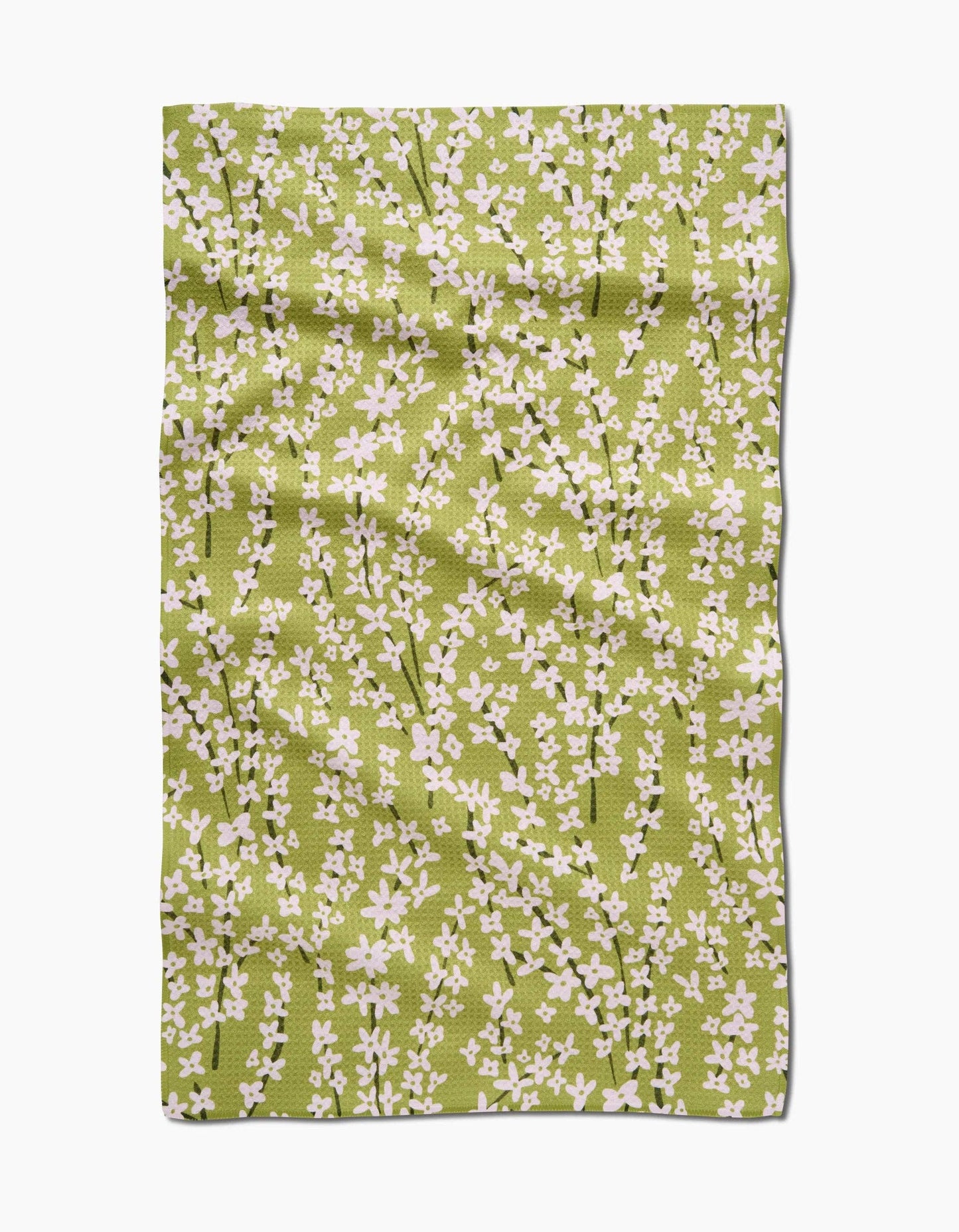 Spring Green Forsythia Tea Towel