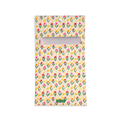 Go-Go Laptop Sleeve, Tulips on Ivory