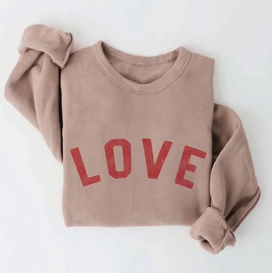 Tan LOVE Graphic Sweatshirt (super soft)