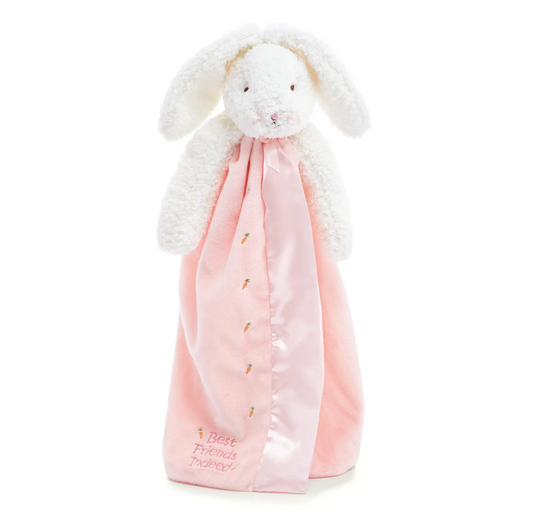 Pink Embroidered Blossom Bunny Buddy Blanket