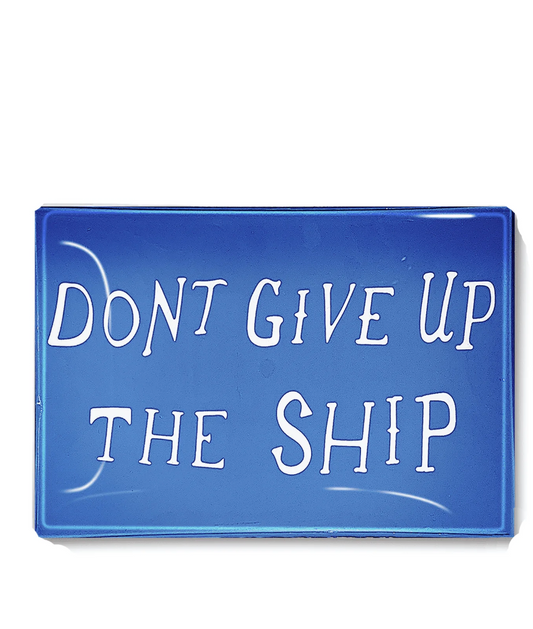 Don't Give Up The Ship Decoupage Glass Tray