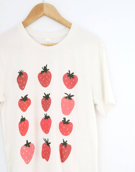 Strawberries T-Shirt: White / Large