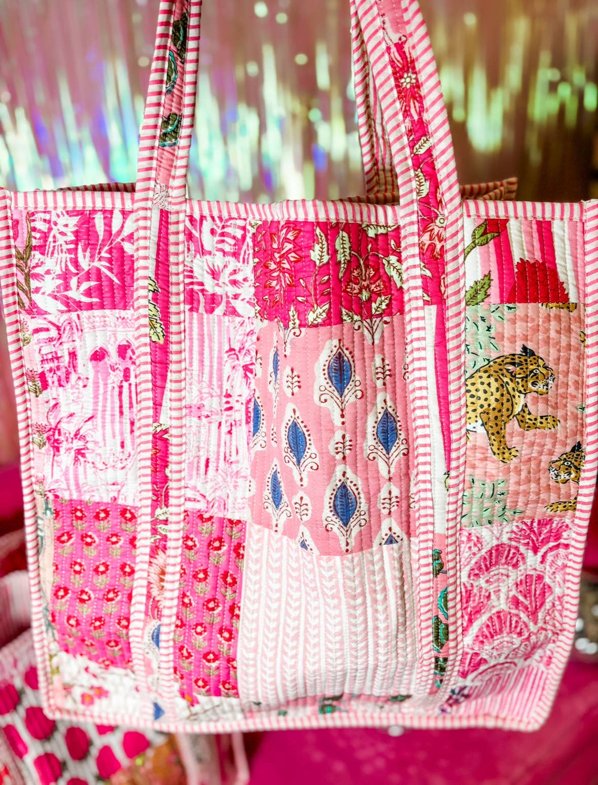 Pink City | Large Quilted Tote Bag 