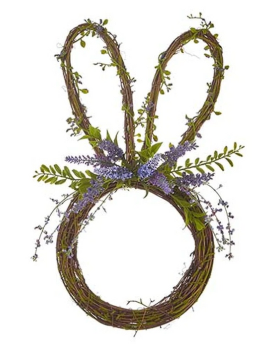 19.5" Bunny Wreath with Lavender