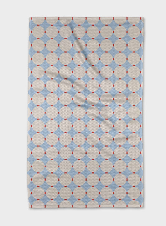 Geometry Mist Blue Oasis Tea Towel