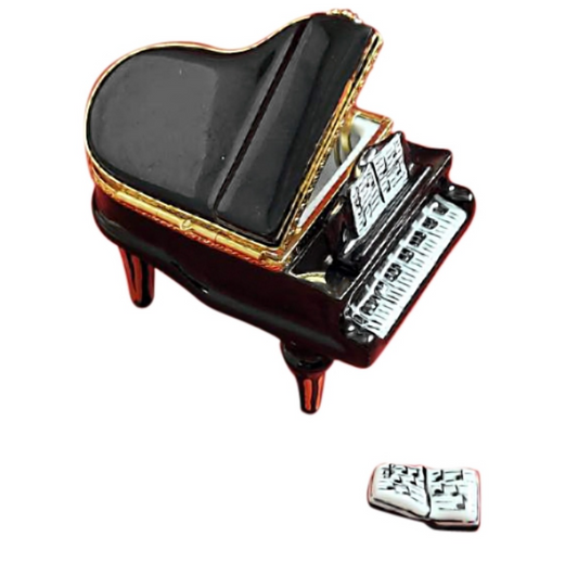 Black Piano Limoges Porcelain Box