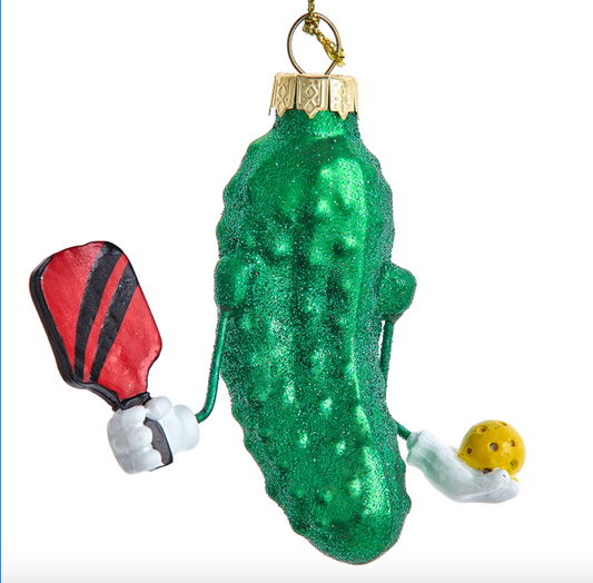 3"Glass Pickleball Cucumber Ornament