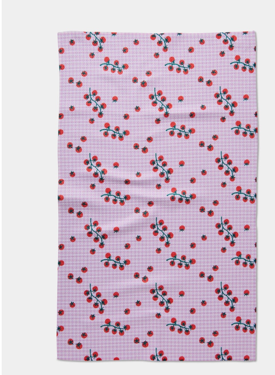 Geometry Tomato Gingham Tea Towel